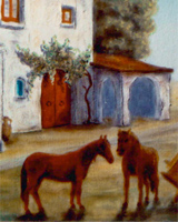 Masseria con cavalli e carretto
