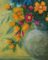 Vaso con fiori colorati